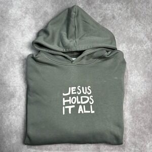 Elevated Faith Jesus Holds It All Green Pullover Hoodie Size 2XL